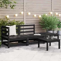 vidaXL 3-tlg. Loungeset schwarz Kiefer