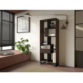 SKRAUT HOME Bücherregal 67 x 31 x 174 cm Dunkle Eiche/Schwarz