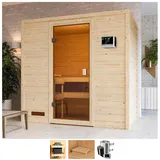 welltime Sauna »Sunie«, 3,6-kW-Plug & Play Ofen mit ext. Steuerung beige