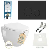 Geberit Vorwandelement Sigma Vento wc spülrandlos Betätigungsplatte schwarz matt Komplettset - Geberit