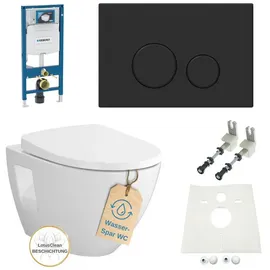 Geberit Vorwandelement Sigma Vento wc spülrandlos Betätigungsplatte schwarz matt Komplettset - Geberit