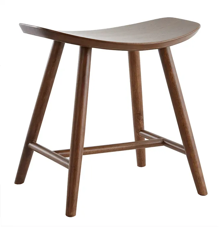 Tabouret bas bois foncé H46.5 DEMORY