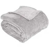 TISECO - Plaid Decke BITONE - Mikroflanell Fleece - 130x170 cm - Grau