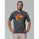 wat? APPAREL T-Shirt Kaktus im Sonnenuntergang in Grau | Gr.: 56