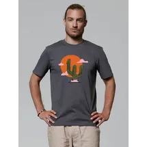 wat? APPAREL T-Shirt Kaktus im Sonnenuntergang in Grau | Gr.: 56