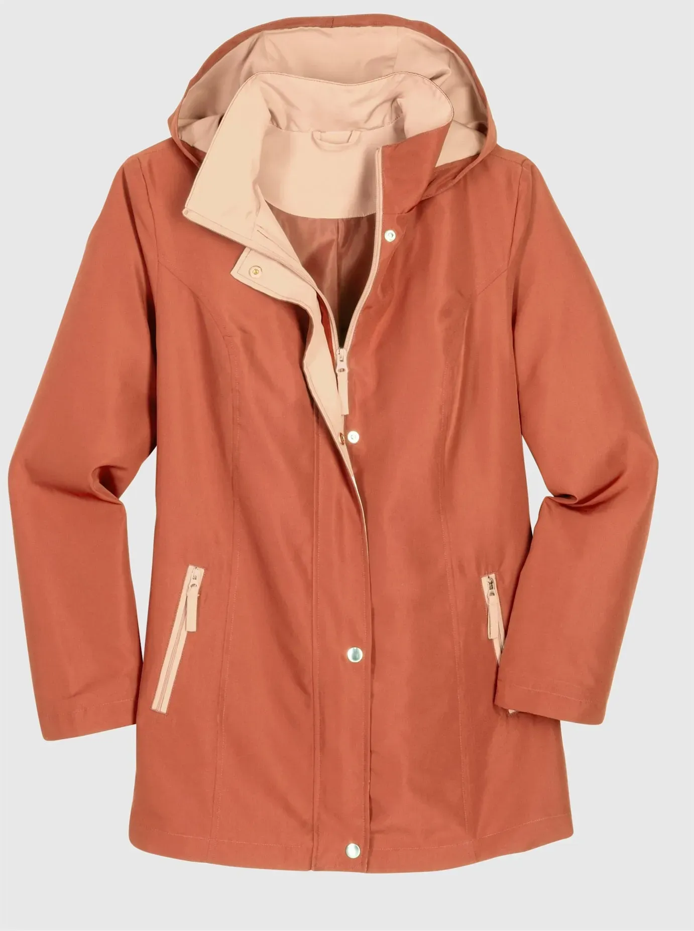 Funktionsjacke CLASSIC BASICS, Damen, Gr. 46, papaya, apricot, 100% Polyester, gemustert, mehrfarbig, figurumspielend, Jacken Funktionsjacke