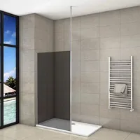 Duschkabine 100x200cm Duschwand mit Deckenstrebe Walk in Duschtrennwand 8mm NANO-Glas mit Glasschutzfolie