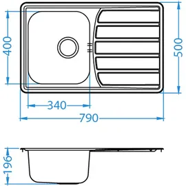 alveus cz Alveus Zoom Maxim - Spüle, 790x500 mm, Edelstahl 1108173