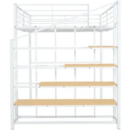 XDOVET Hochbett 140 x 200 cm Metall weiß