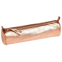 Clairefontaine 4x Schlampermäppchen Leder Cuirisé rund Ø5,5x22cm Kupfer 8687C