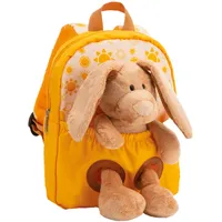 NICI Rucksack mit Plüschtier Hase 25cm gelb