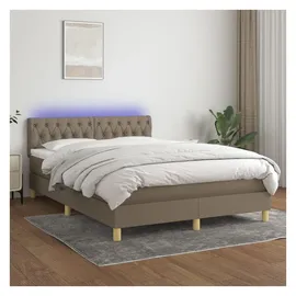 vidaXL Boxspringbett 140 x 200 cm Taupe