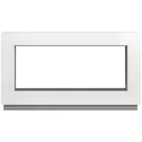 Framex Kellerfenster - Festverglasung (Fib) Weiß 100 x 50 cm 2-fach 32 mm (4/24/4) Fenster/Gartenhaus Fenster/Kunststofffenster Breite x Höhe 1000 x 500 mm