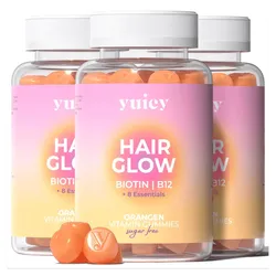 yuicy® Biotin Gummies 10mg Hair Glow Haarvitamine Für Haarwachstum 180 St