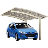 Ximax Alu Carport Portoforte Typ 80 Edelstahl-Look XS 241x495 cm, Sonderfertigung