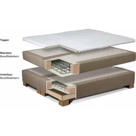 Home Affaire Boxspringbett HOME AFFAIRE "Casano", grau (anthrazit), B:172cm L:215cm, Strukturstoff-Bezug (100% Polyester), Komplettbetten, Boxspringbett, mit feiner Steppung, in 3 Matratzenarten, 2 Härtegraden und 5 Farben