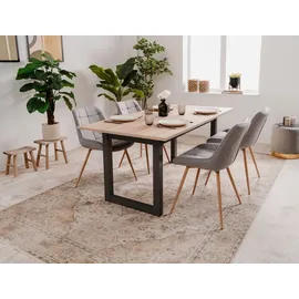 furn.design Malta 160 x 75 x 90 cm Eiche Sonoma schwarz