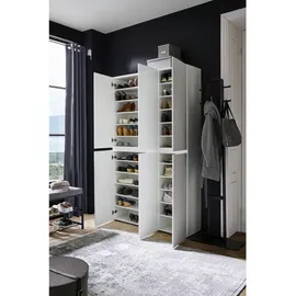 home24 Schuhschrank 120 x 200 x 34 cm hochglänzend / weiß