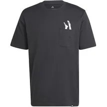 adidas Lounge Slides Graphic Pocket Kurzarm-T-Shirt Black S