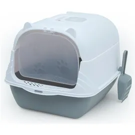 Intirilife Katzentoilette 51 x 37,5 x 34,5cm Grau/Weiß