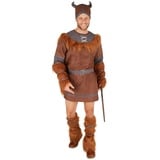 dressforfun Wikinger-Kostüm Herrenkostüm Wikinger, Sehr cooles Gewand mit Kunstfell braun L | L