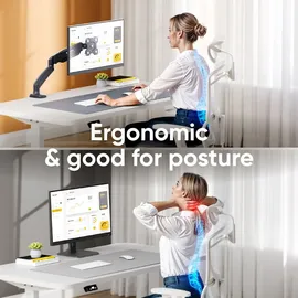 ONKRON Monitorhalterung G80-B für VESA TFT, Tisch-Befestigung, Schwarz