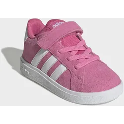 Klettschuh ADIDAS SPORTSWEAR "GRAND COURT 2.0 KIDS", Kinder, Gr. 23, pink fusion, ftwr weiß, ftwr weiß, Leder, Synthetik, Textil, Schuhe Klettschuh, für Kinder, mit Klettverschluss