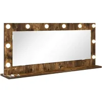 VidaXL Kosmetikspiegel mit LED-Leuchten Räuchereiche 100x45x18 cm
