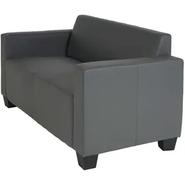 Mendler 2er Sofa Couch Lyon Loungesofa Kunstleder ~ dunkelgrau