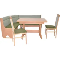 HOFMANN LIVING AND MORE Essgruppe »4tlg. Eckbankgruppe«, (Spar-Set, 4 tlg., 4tlg. Eckbankgruppe), Stühle montiert, grün