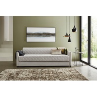 ATLANTIC home collection Schlafsofa, mit Bettfunktion, inklusive Topper mit abnehmbarem Bezug grau