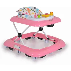 Moni Lauflernhilfe Jungle Fun+ Spielcenter Musik Licht, höhenverstellbar Stopper rosa