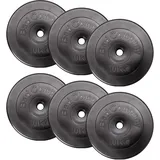 Bad Company Hantelscheiben 30/31 mm Kunststoff 60kg I Gewicht Set 6 x 10 kg I Gewichte für Langhantel und Kurzhantel