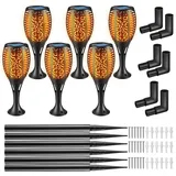 Tectake GmbH 6er Set Solarleuchten Flare, LED, Dämmerungssensor 6