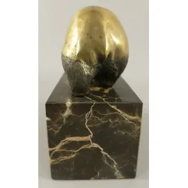 demotex gmbh Casa Padrino Bronze Skulptur Panda Bär Gold / Schwarz 13 x 7 x H. 15 cm - Bronzefigur - Dekofigur - Schreibtisch Deko Accessoires