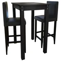 vidaXL Barset Bartisch mit 2 Barhockern 0 x 0 x 0 cm Schwarz