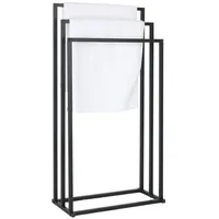 Relaxdays Handtuchständer, 3 Stangen, Metall, schwarz