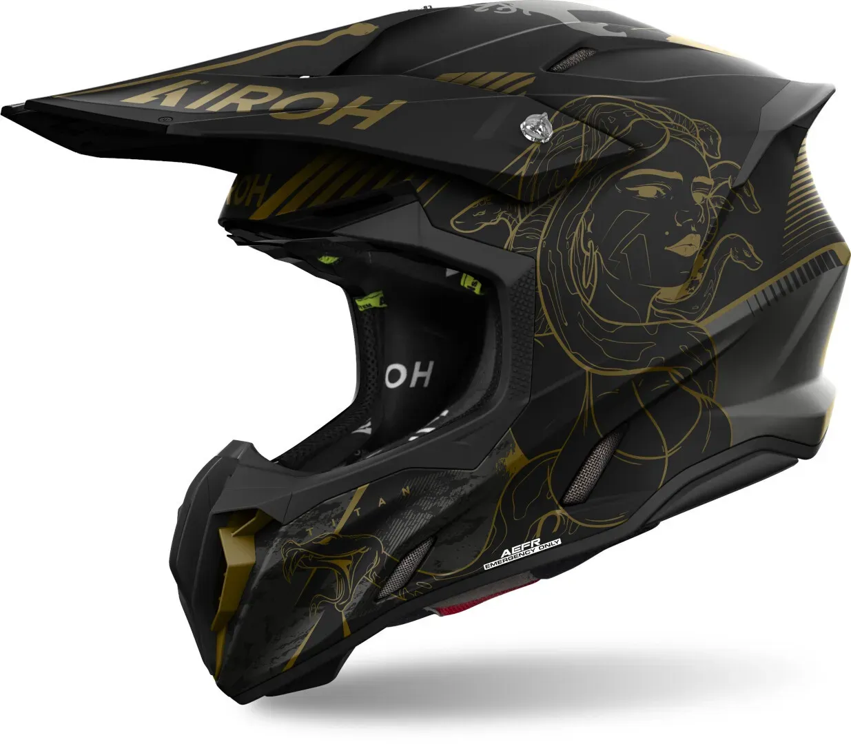 Airoh Twist 3 Titan Motorcross Helm, zwart, M Voorman