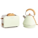 CREATE/PACK TOAST RETRO + KETTLE RETRO L/Toaster Pastellgrün mit Wasserkocher Pastellgrün/Wasserkocher 1,7L