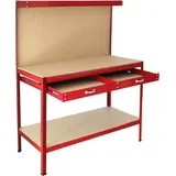 MonsterShop Werkbank Stahl/MDF 120 cm rot