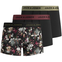Jack & Jones Herren Boxershort JACFLOWER MICROFIBER TRUNKS 3er Pack Schwarz -- Schwarz 12194284 Normaler Bund S