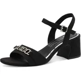 Marco Tozzi by Guido Maria Kretschmer Damen Sandalen mit Absatz Verstellbarer Riemen Blockabsatz, Schwarz (Black), 39 EU