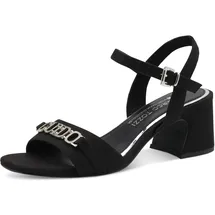 Marco Tozzi by Guido Maria Kretschmer Damen Sandalen mit Absatz Verstellbarer Riemen Blockabsatz, Schwarz (Black), 39 EU