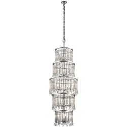 Kronleuchter/Pendelleuchte „Piper“, 18 Lichter, poliertes Chrom - KL-PIPER-18P-PC