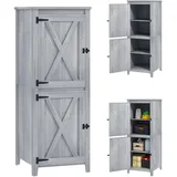 Outsunny Gartenschrank Holz, Geräteschuppen wetterfest Geräteschrank, 60x60x160cm, Gerätehaus mit Doppeltür, Ablagen, Abschließbar Werkzeugschrank