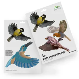 Gardigo Vogelsilhouette Heimische Vögel 5 Teilig mehrfarbig