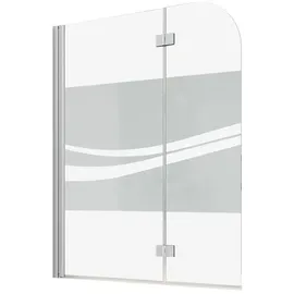 Schulte Home Schulte Badewannenfaltwand Komfort 2-teilig faltbar - 112 x 140 cm, 5 mm Sicherheitsglas, Alu Natur - Grau