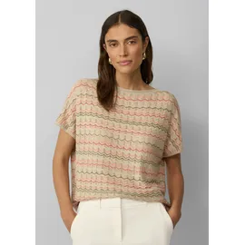 s.Oliver Stricktop mit Zick-Zack-Muster im Relaxed Fit - beige|mehrfarbig - XL