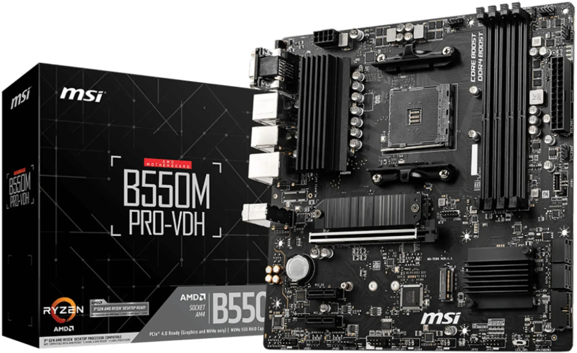 MSI B550M PRO-VDH Motherboard AMD B550 Sockel AM4 micro ATX
