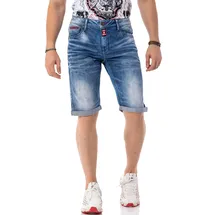 Cipo & Baxx CIPO & BAXX, Herren, Gr. 32, N-Gr, blau (blau used), Denim/Jeans, Obermaterial: 98% Baumwolle, 2% Elasthan, Abriebeffekte, regular fit kniefrei, Jeans Jeansshorts, Baumwollmischung, regular fit